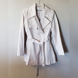 Via Spiga Women's Double Breasted Pleated Lightweight Jacket Size XL